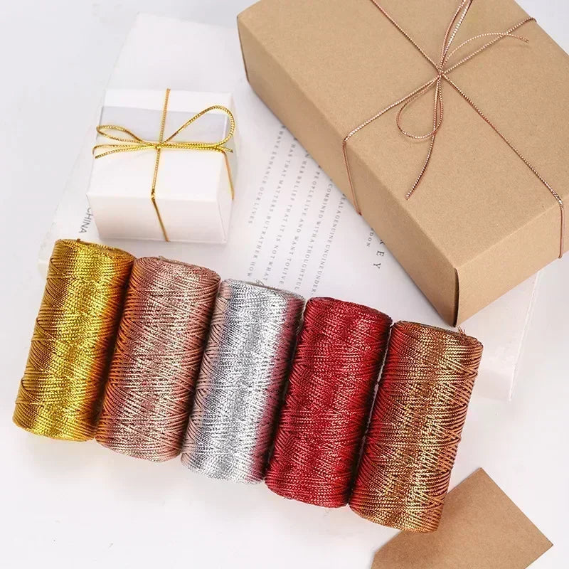 1.5mm Gold & Silver Metallic Macrame Cord – 100M Craft Rope