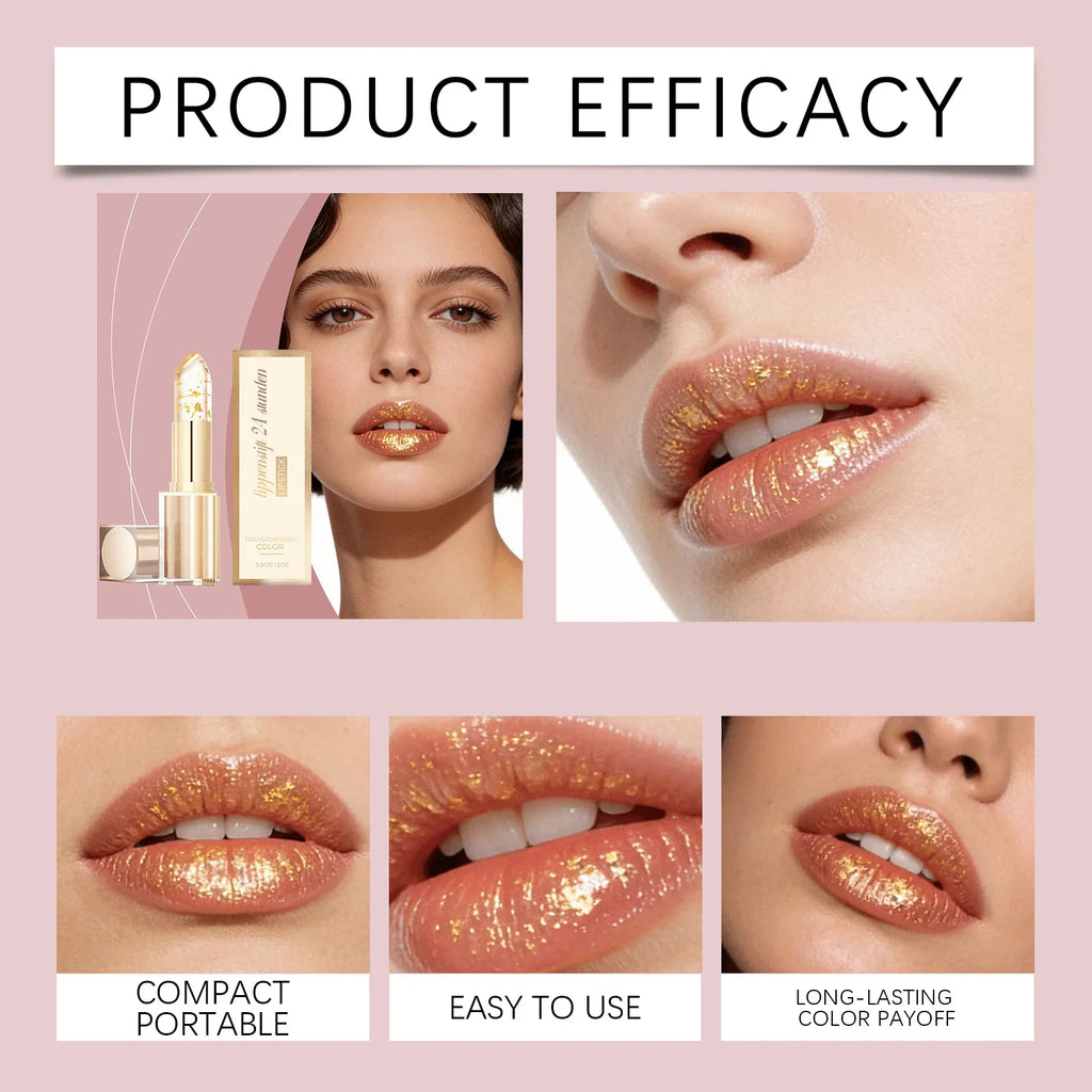 Gold Foil Color-Changing Lipstick | Hyaluronic Acid Lip Balm