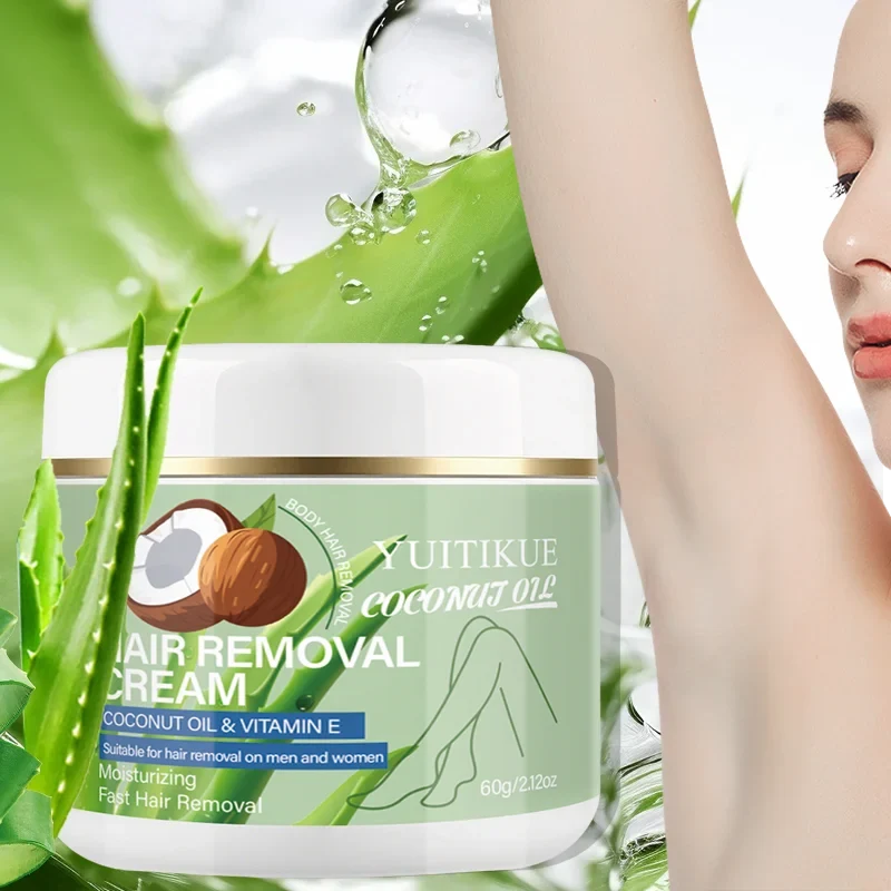 YUITIKUE Gentle Hair Removal Cream – Coconut Oil & Aloe, 60g