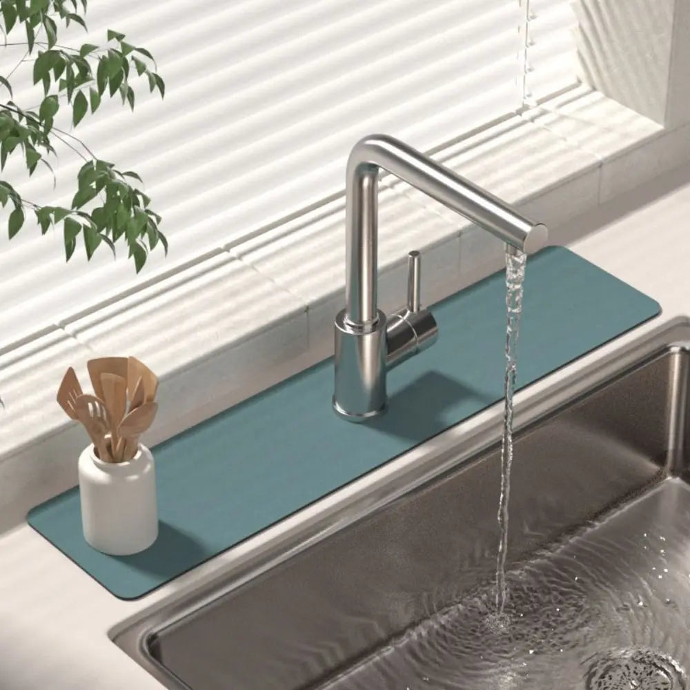 Diatomite Sink Faucet Mat – Absorbent Countertop Drain Pad