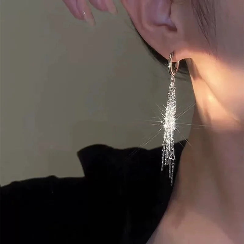 Metal Long Tassel Drop Earrings for Women – Dangle Jewelry