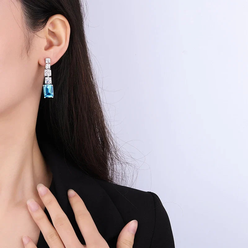 Huitan Drop Earrings – Yellow & Green Cubic Zirconia Women's Jewelry