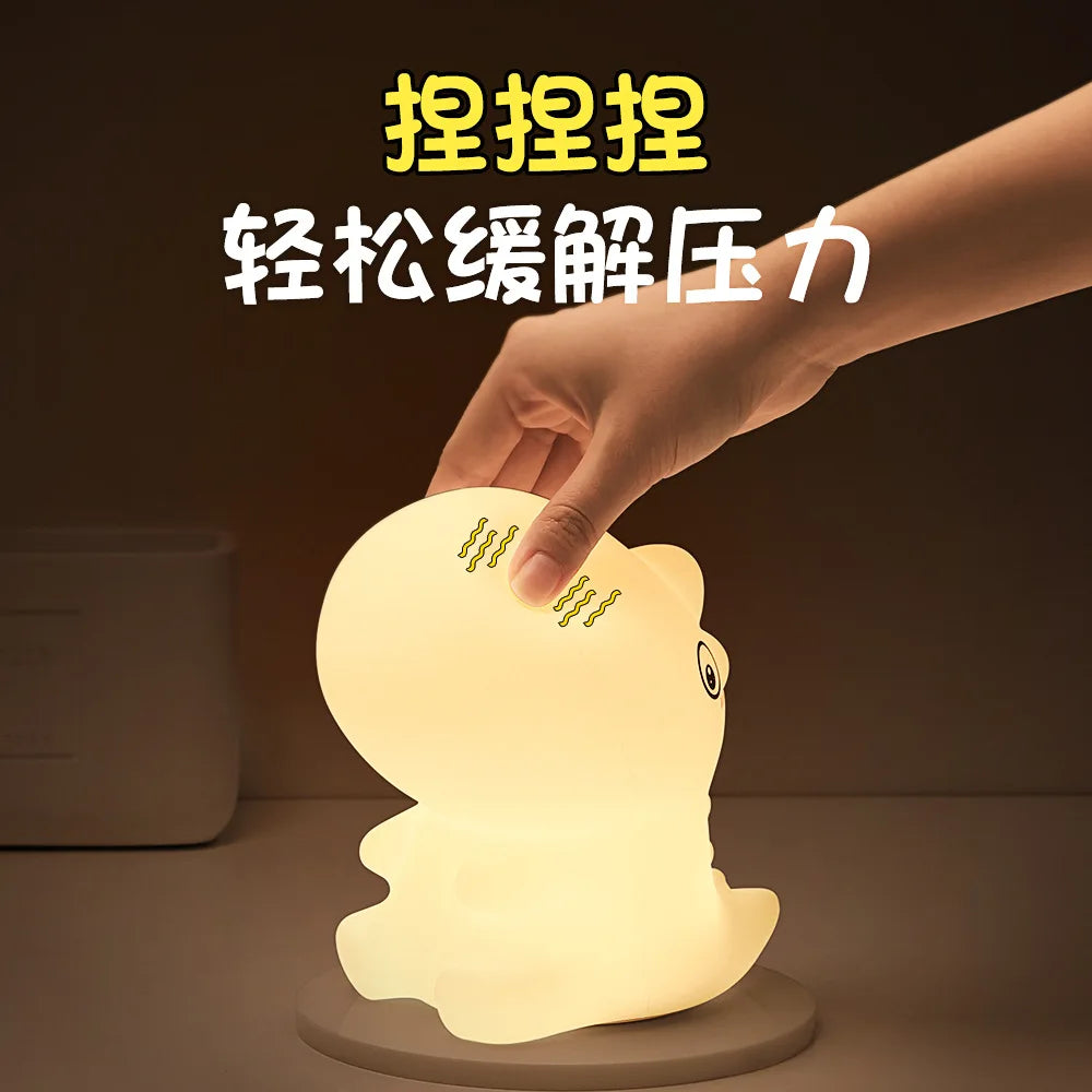 Dinosaur Silicone LED Night Light – USB Rechargeable Kids Lamp
