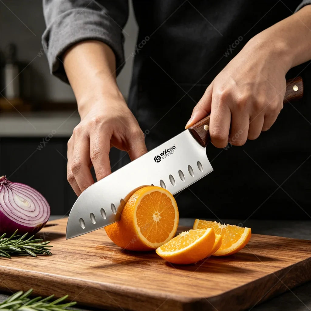 WXCOO 7.8" Santoku Knife – Japanese Stainless Steel Chef Knife