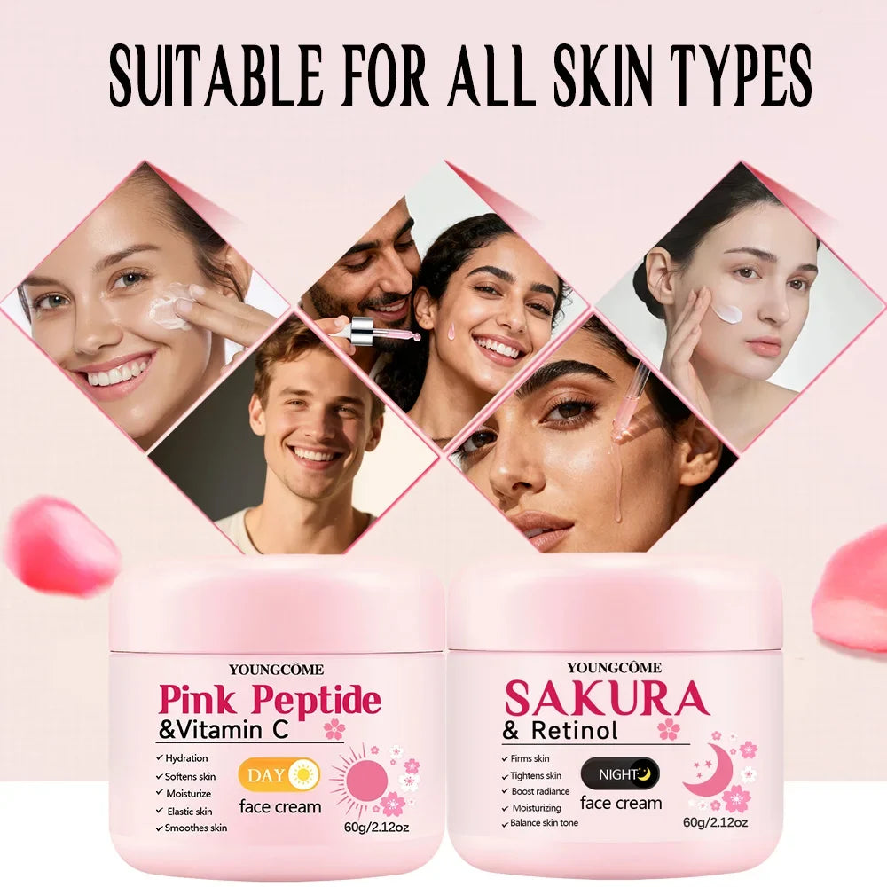 4-Piece Day & Night Skincare Set – Peptide, Vitamin C & Retinol