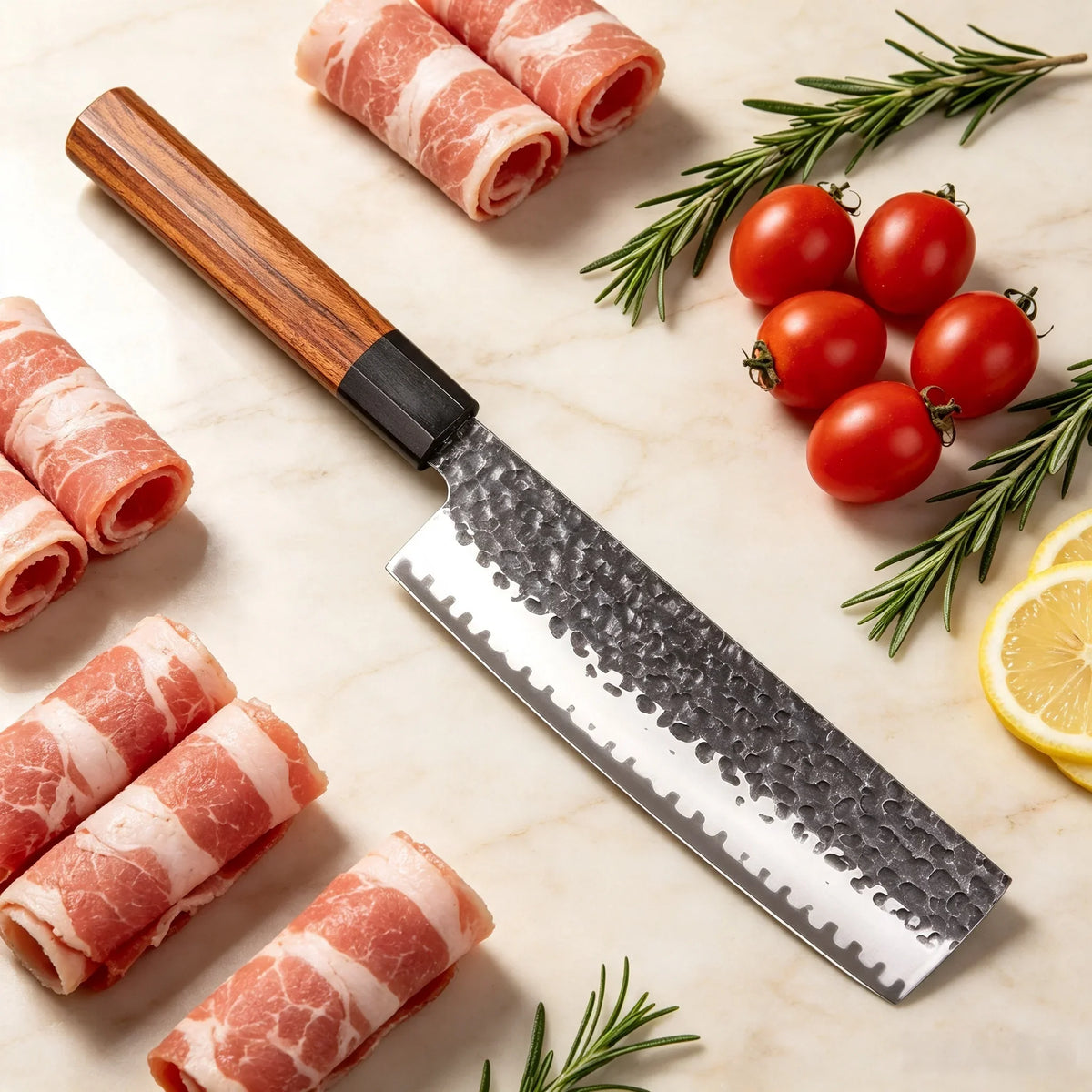 Hand Forged Nakiri Knife – Stainless Steel Vegetable Cleaver