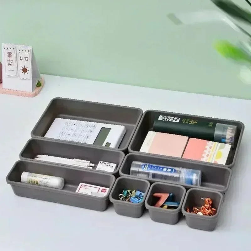 8-Piece Plastic Drawer Organizer Set | Desk & Office Storage