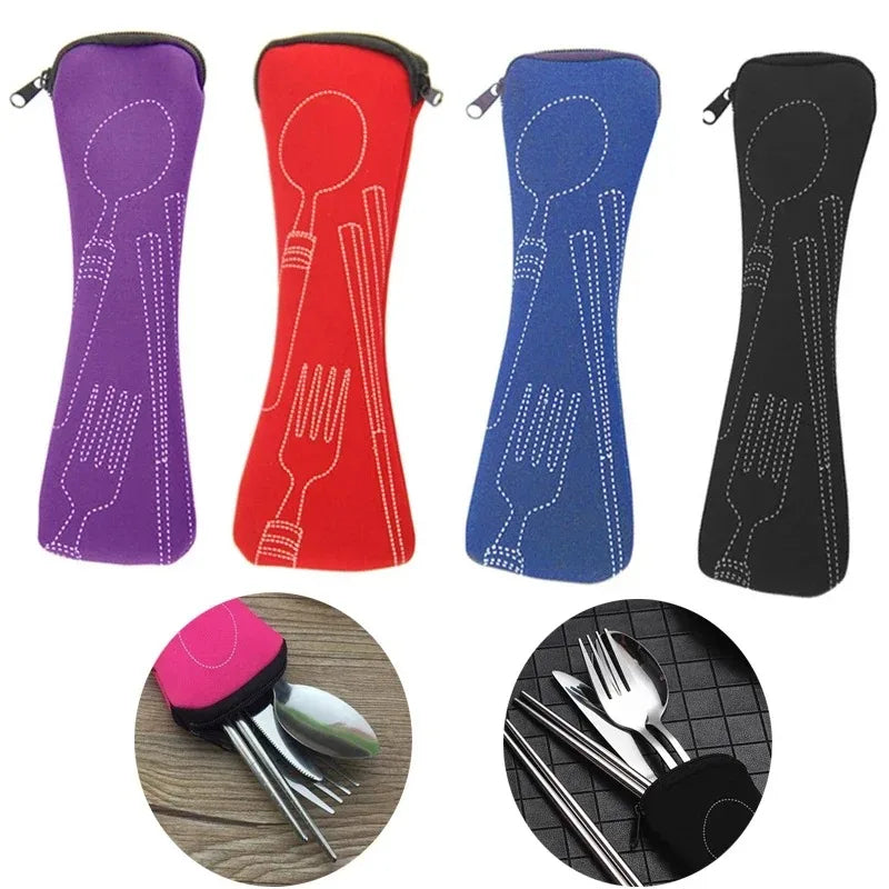 Portable Cutlery Storage Bag – Travel Picnic Utensil Pouch