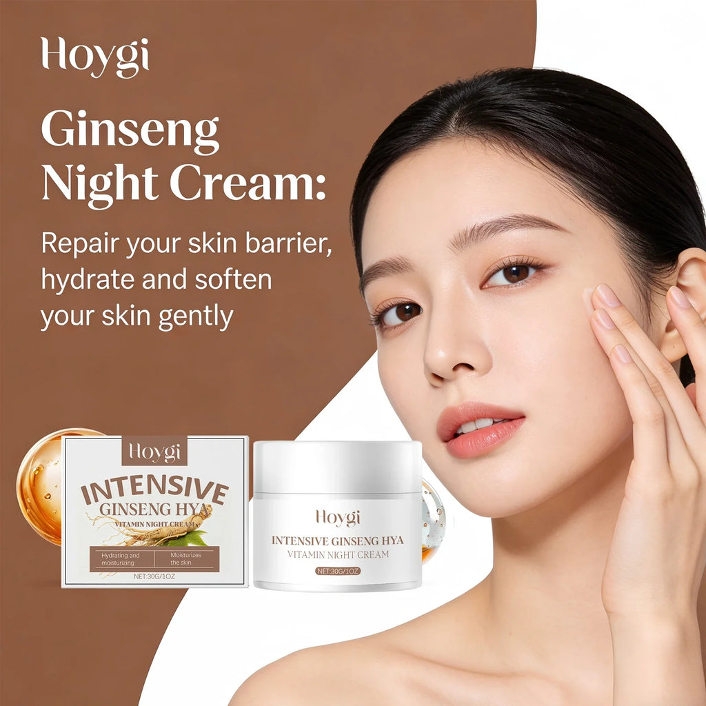 Ginseng Night Cream Hyaluronic Acid Face Antioxidant Brightening Skin