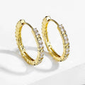 Huitan Gold Hoop Earrings – Cubic Zirconia Circle Earrings