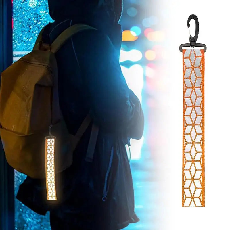 Safety Reflector Pendant Reflective Keychain Backpack Outdoor