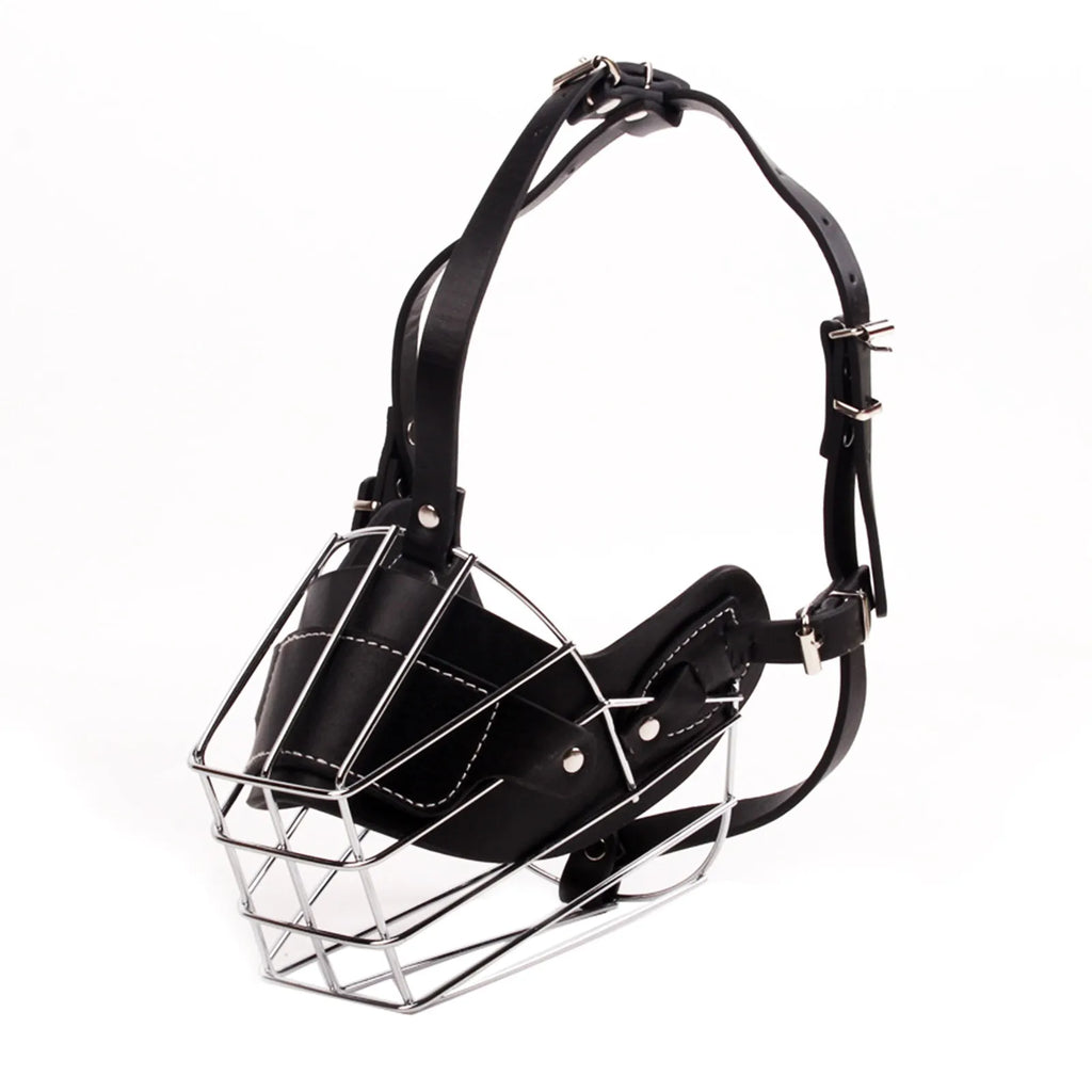Adjustable Metal Basket Dog Muzzle – Bulldog & Pitbull Safe