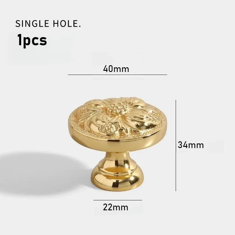 Brass Gold Plated Cabinet Drawer Handle | French Luxury Style