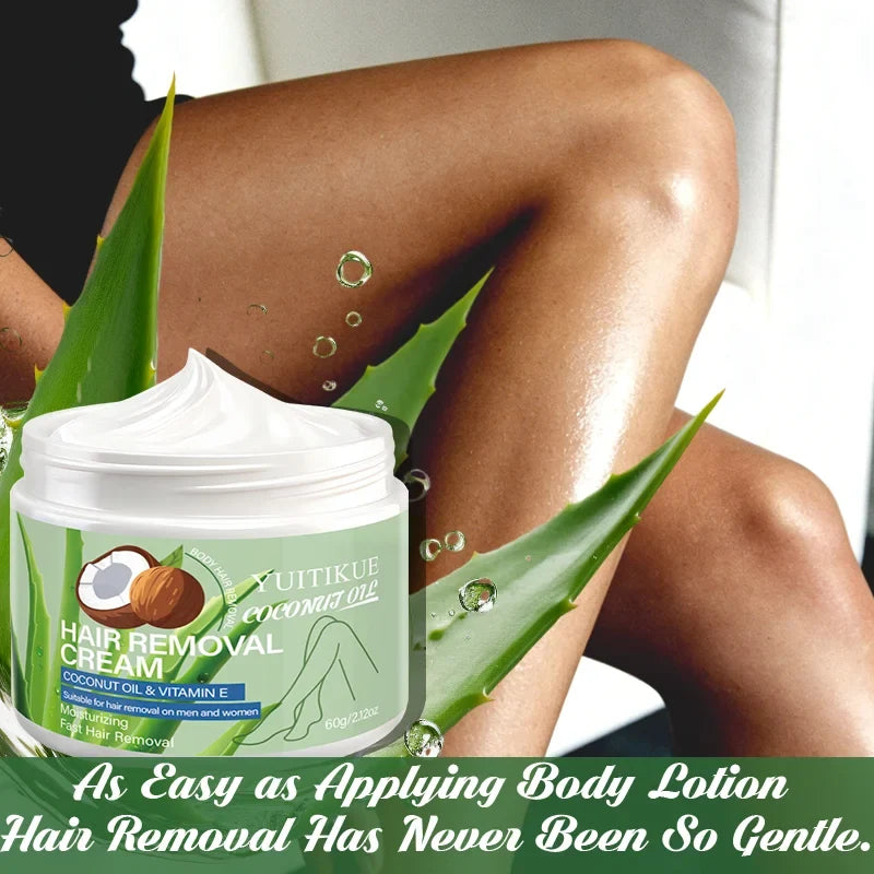 YUITIKUE Hair Removal Cream – Coconut Oil, Sensitive Skin