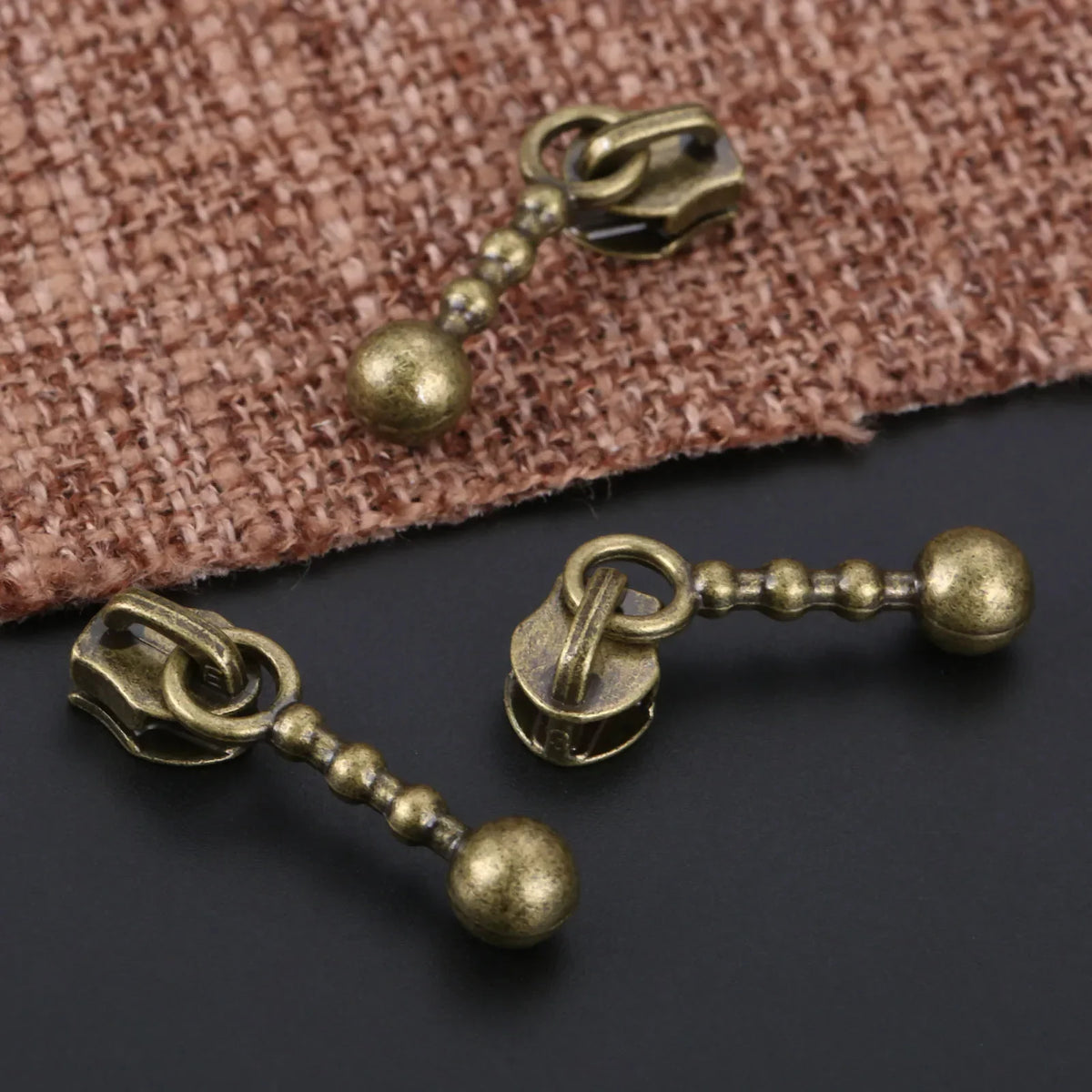 20Pcs 21mm Antique Bronze Metal Zipper Sliders | DIY Repair
