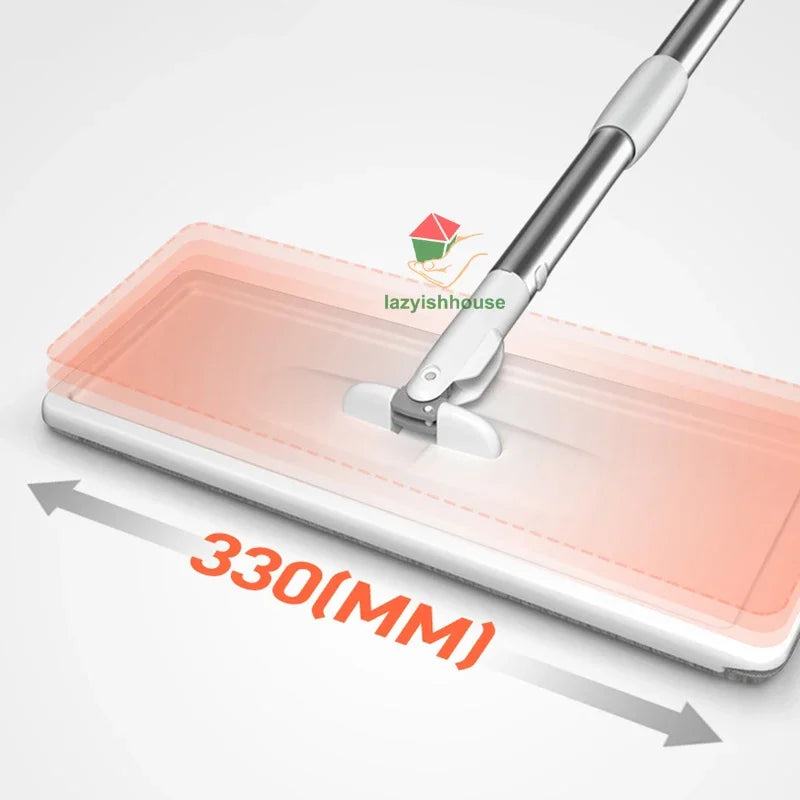 Flat Squeeze Mop with Bucket – 360° Rotating Microfiber