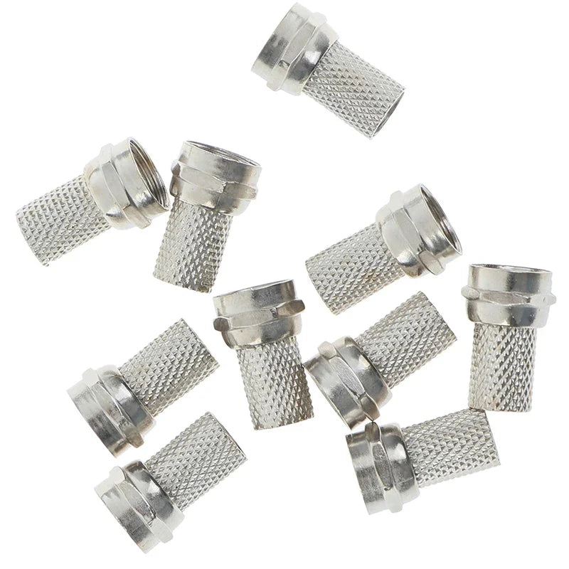 10-Pack Screw-On F Connectors for RG6 Coaxial Cable | Satellite TV