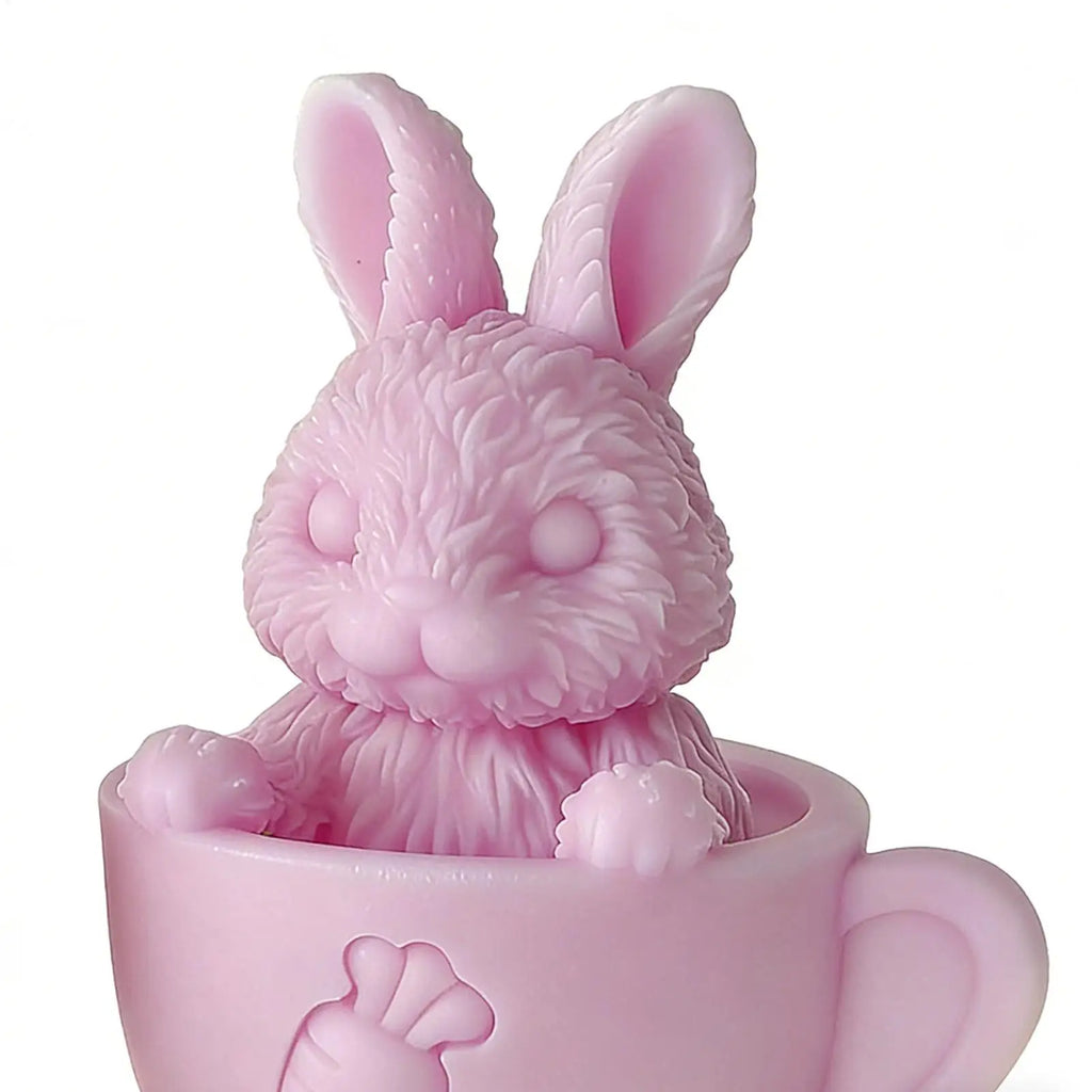 3D Teacup Rabbit Silicone Mold | Easter Candle Soap Resin