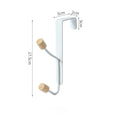 1 Over Door Hook Hanger White Sturdy Wooden Ends Clothes Towel Metal