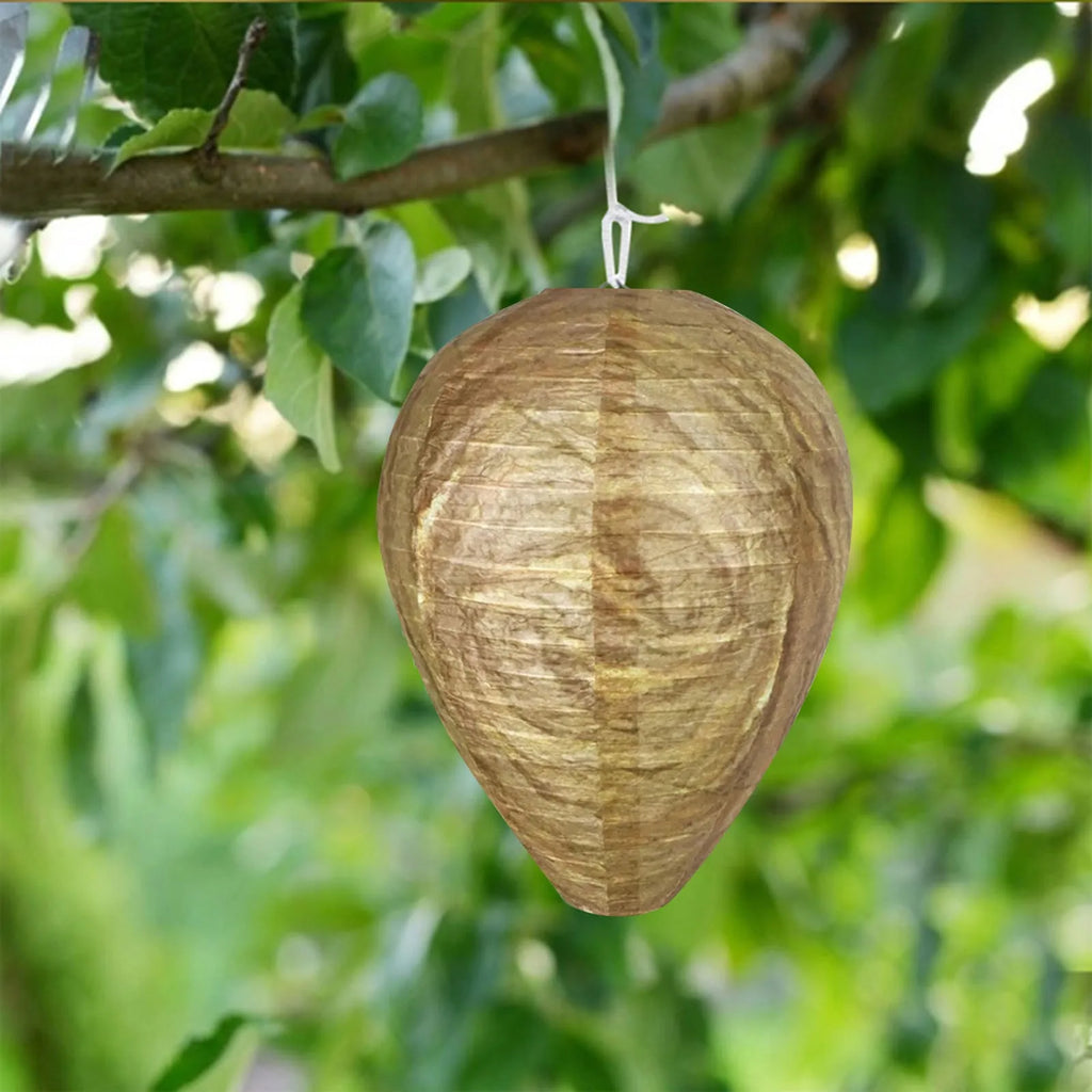 Hanging Wasp Nest Decoy – Waterproof Fake Beehive Deterrent 4pk