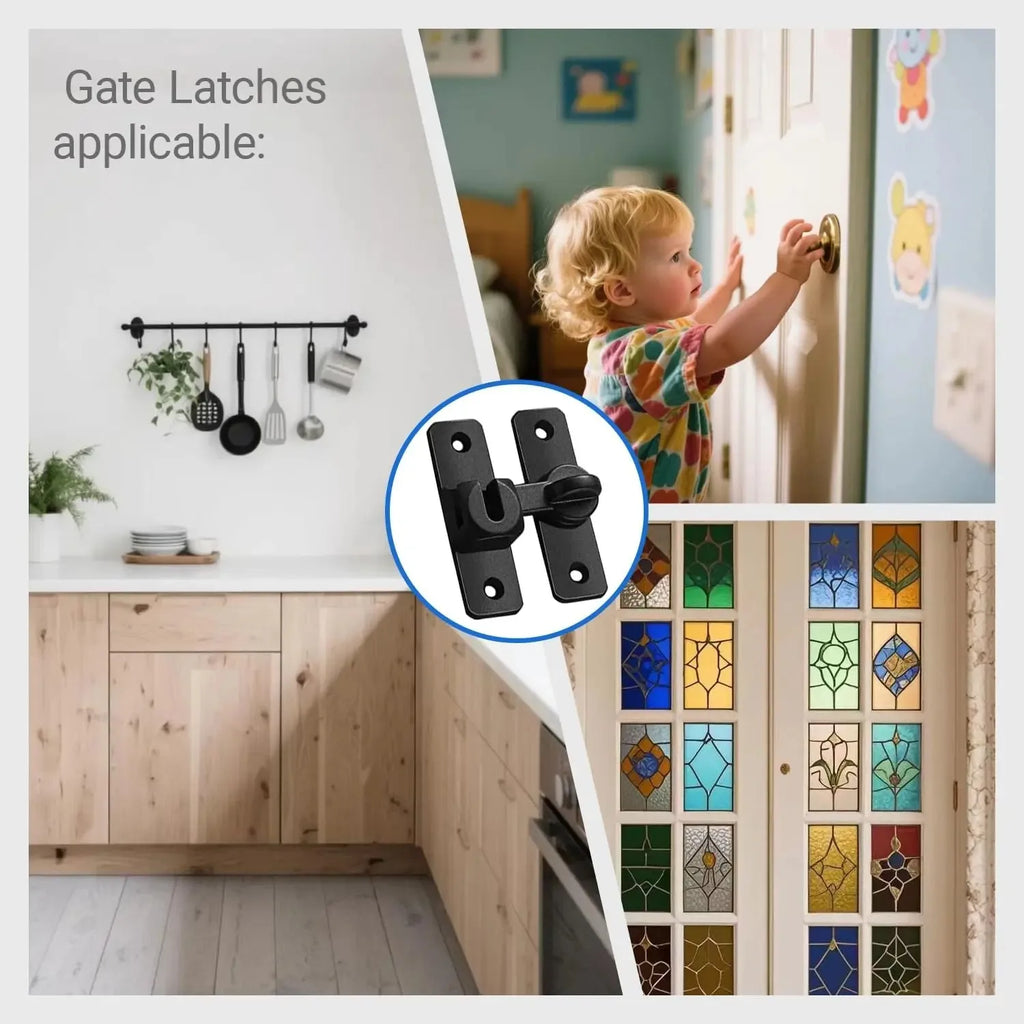Barn Door Flip Lock 90/180° – Sliding Door Latch | Matte Black