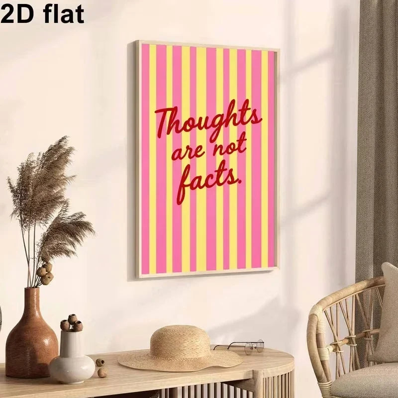 "Thoughts Are Not Facts" Motivational Canvas Wall Art Print