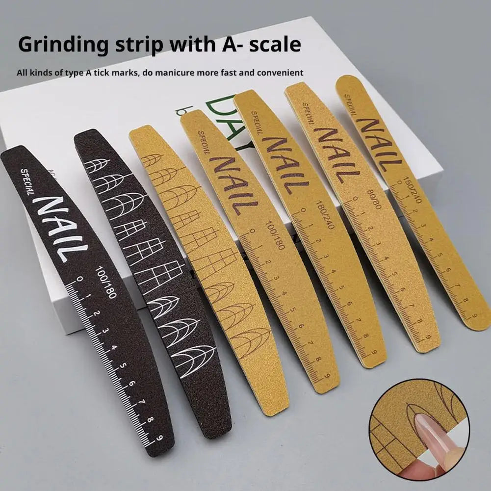 Double-Sided Nail Files 100/150/180/240 Grit with Scale Guide