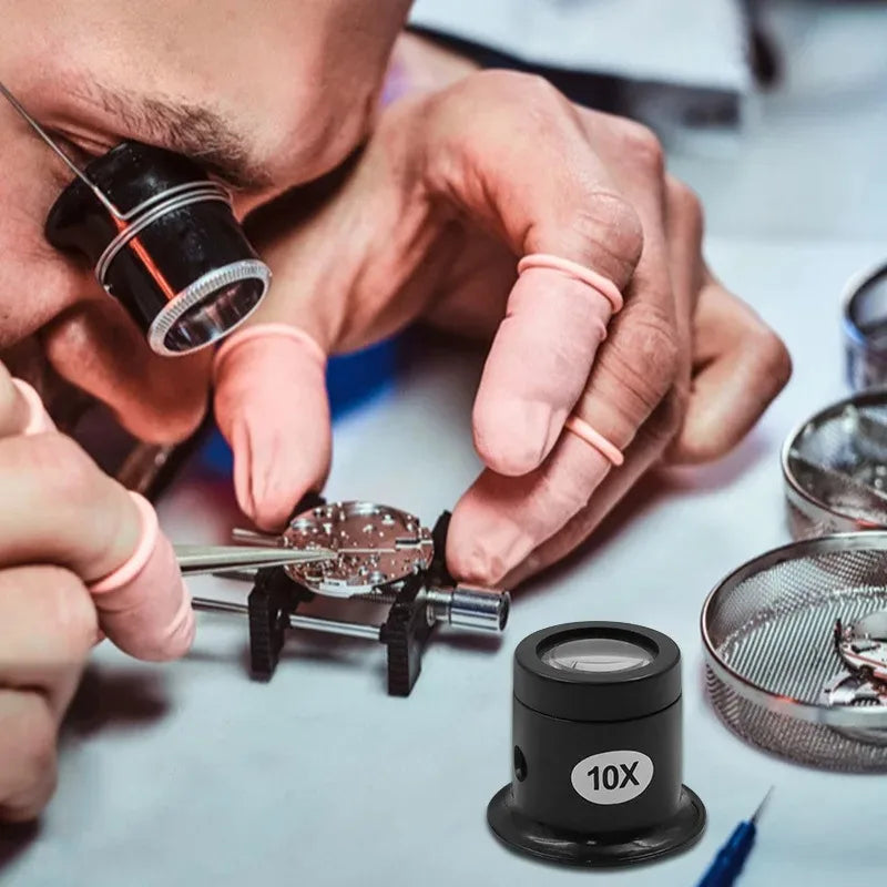 4-Piece Jeweler's Eye Loupe Magnifying Glass Set | Watch Tool