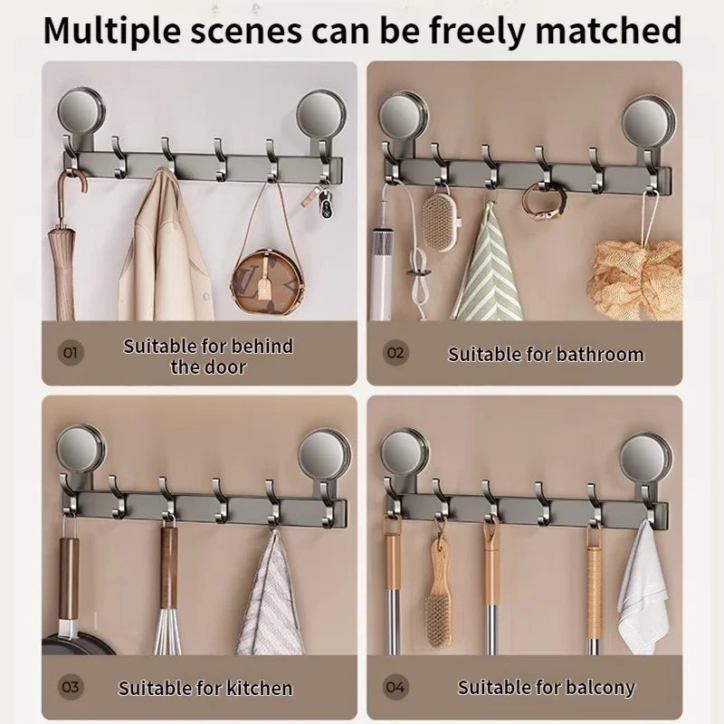 8-Pack Aluminum Suction Cup Wall Hooks – Punch-Free Hanger