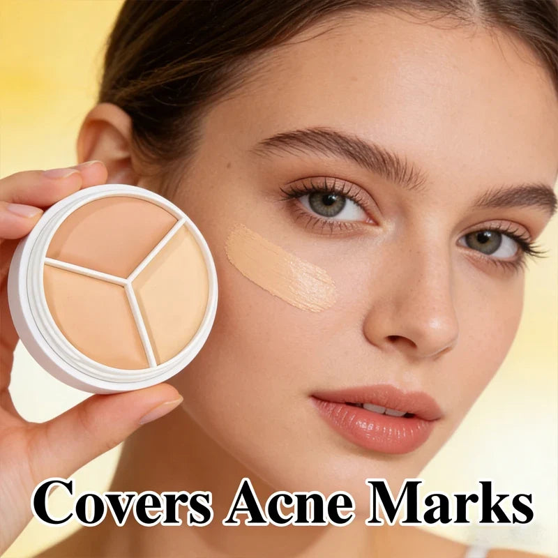 3-Color Concealer Palette – Waterproof Matte Full Coverage