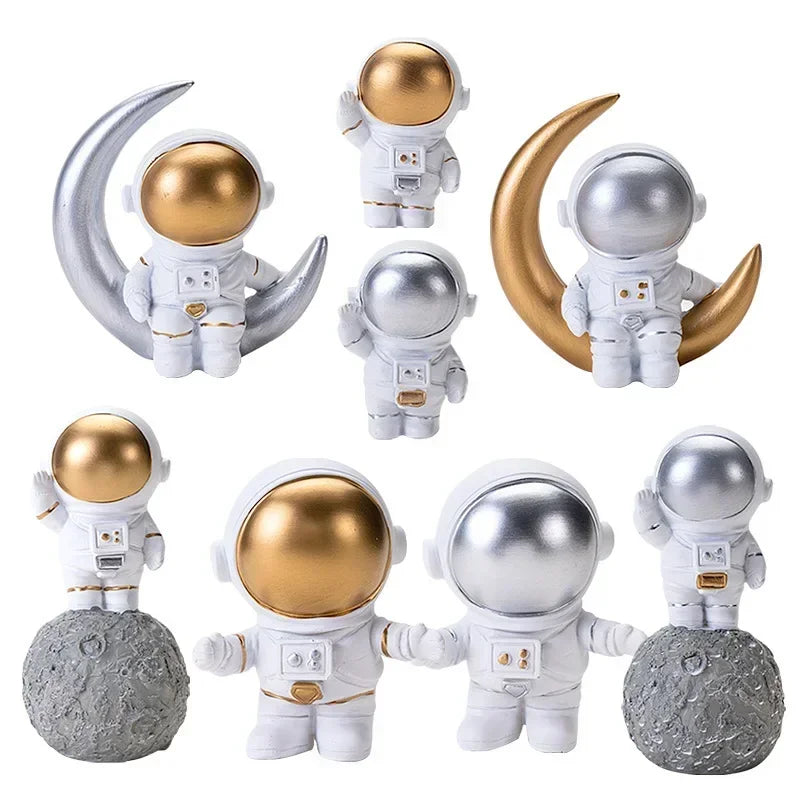 Astronaut Cake Topper Outer Space Birthday Decoration Planet Moon
