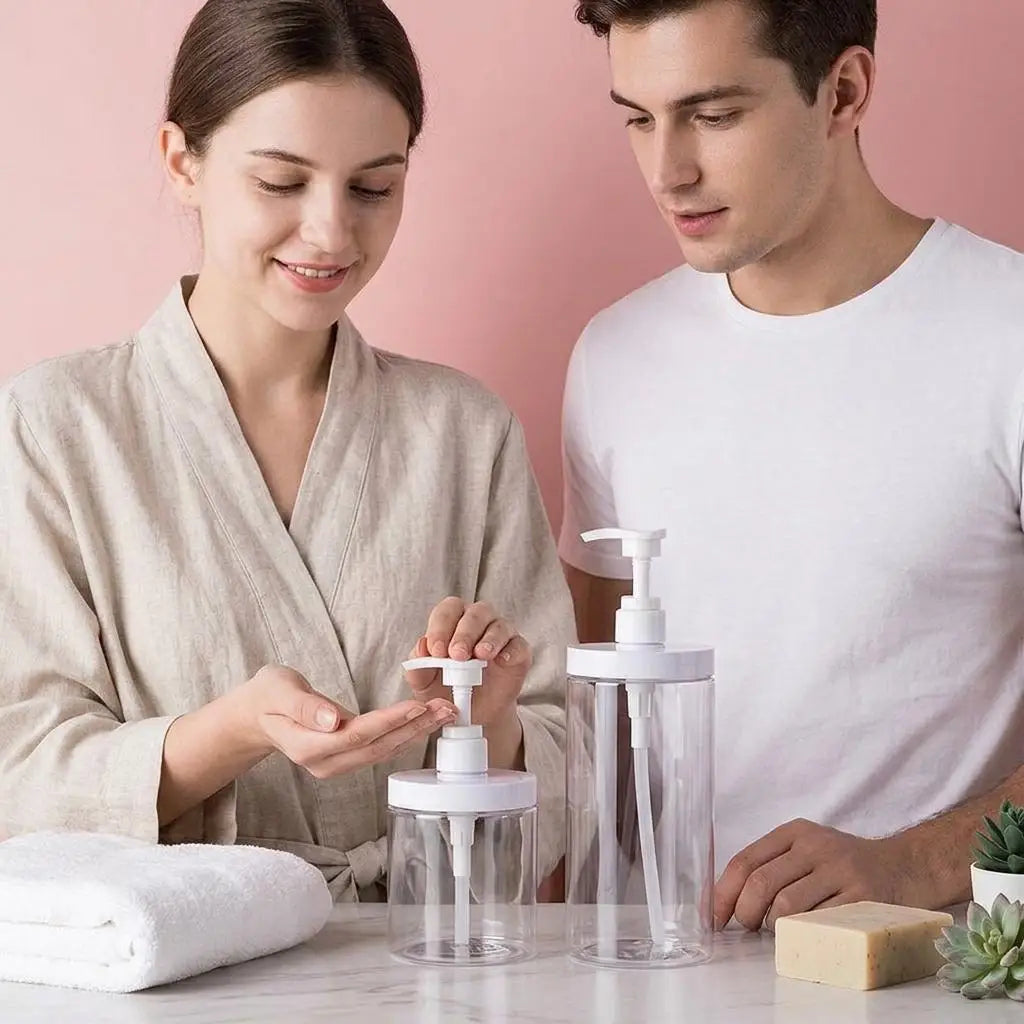 Refillable Pump Dispenser Bottle – Clear PET 500ml & 1000ml