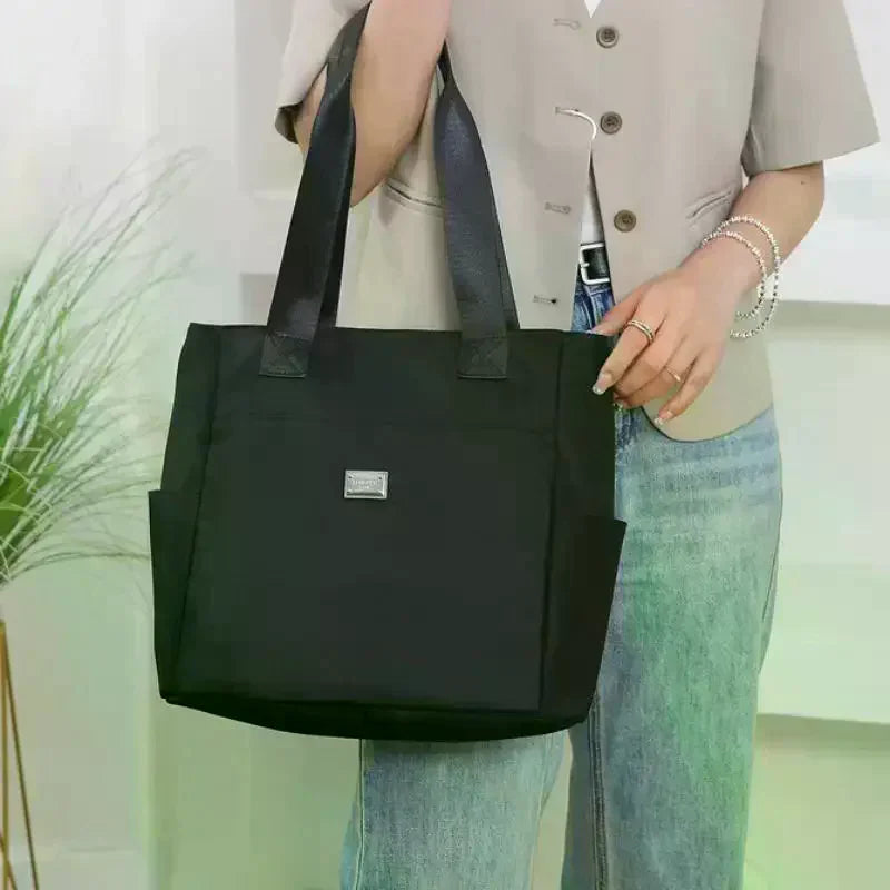 Lightweight Waterproof Nylon Shoulder Tote Bag | Large Capacity