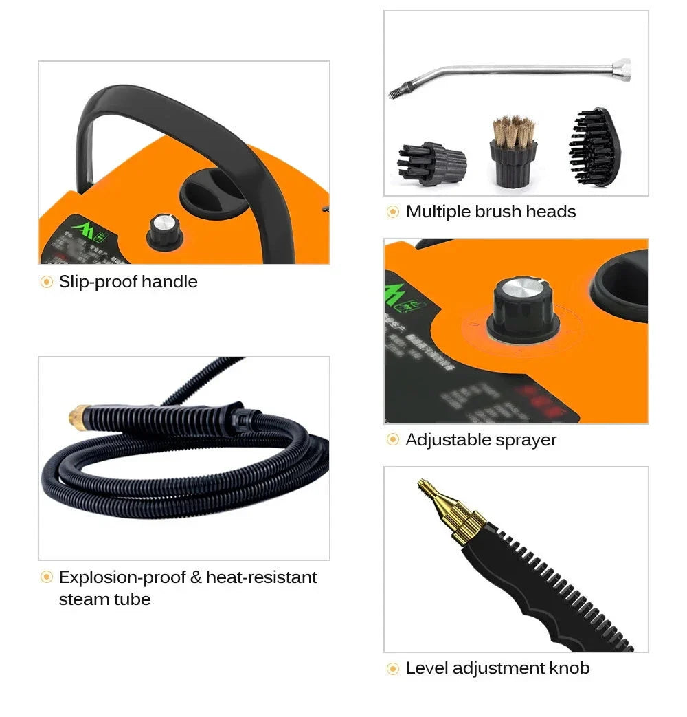 BALASHOV 2500W Handheld Steam Cleaner – Home, Car & Kitchen
