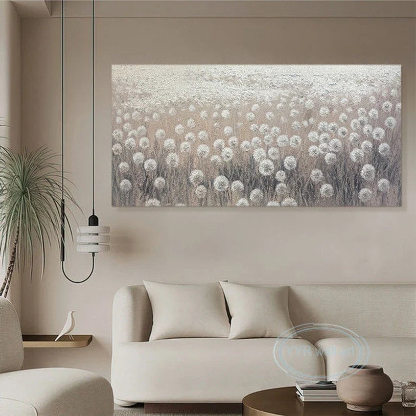 Abstract Edelweiss Hand-Painted Oil Painting Canvas Wall Art