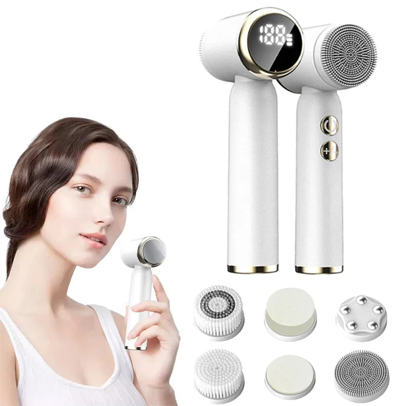 5-in-1 Electric Facial Cleansing Brush & Massage Device