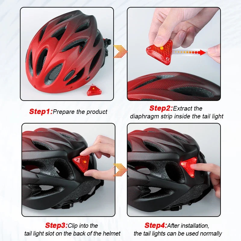 X-TIGER Adult Bike Helmet with LED Tail Light | 58–62cm