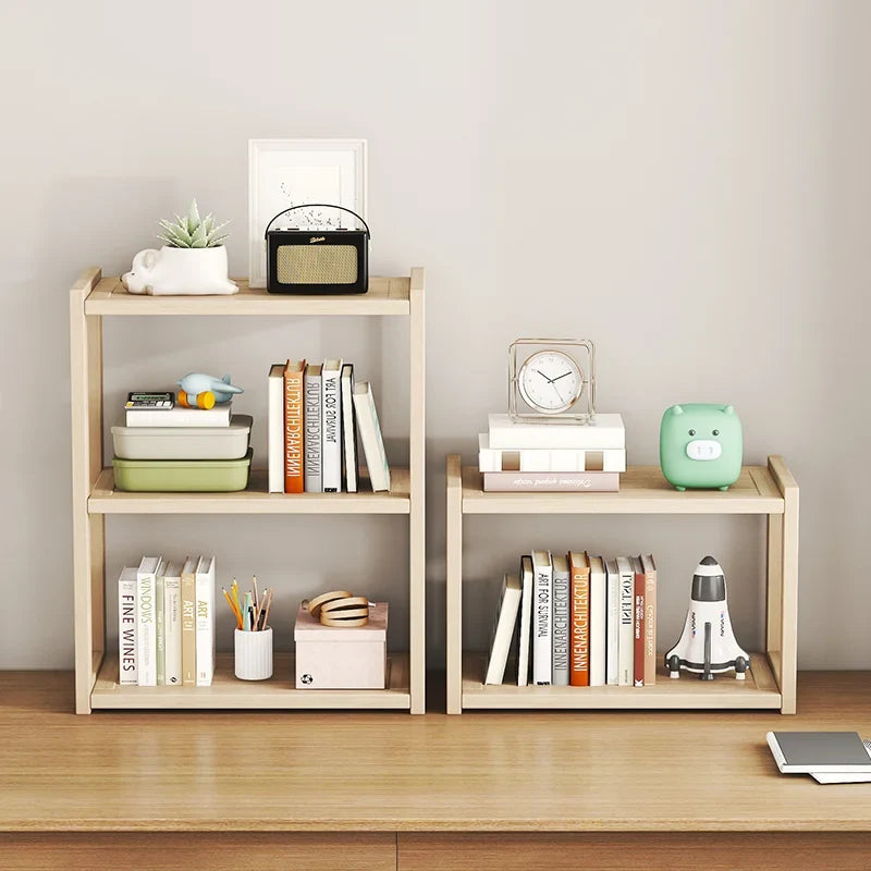 Solid Wood Multi-Layer Storage Shelf – Bookshelf & Shoe Rack