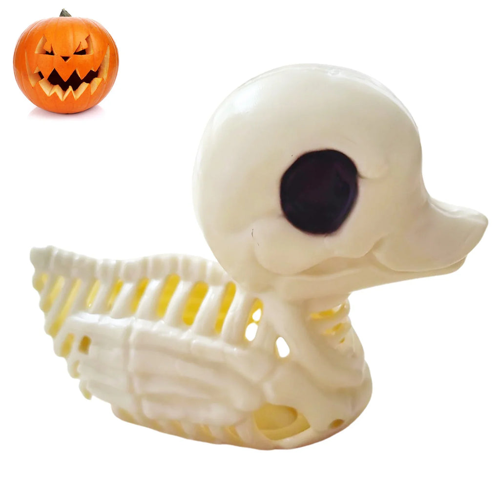 Halloween Skeleton Duck Statue | Spooky Party Decor & Prop