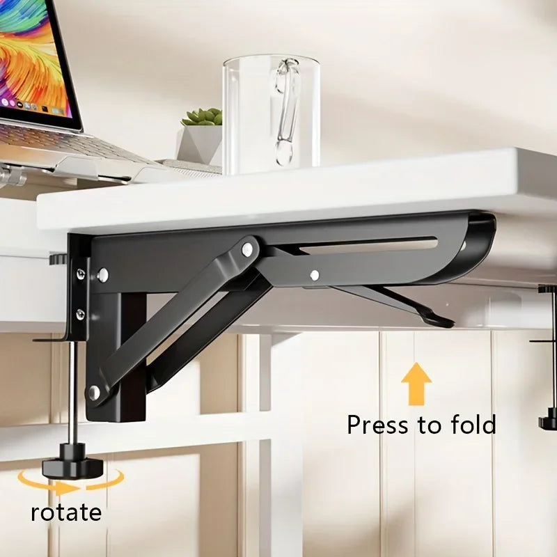 2-Pack Folding Triangle Desk Extension Brackets – Heavy Duty