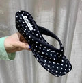 Women's Polka Dot Wedge Platform Slippers – Summer Slides