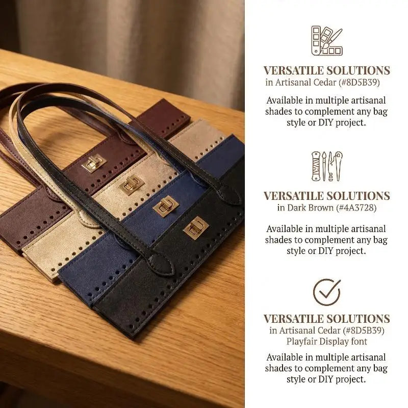 Woven DIY Handbag Double Handles – PU Replacement Bag Straps