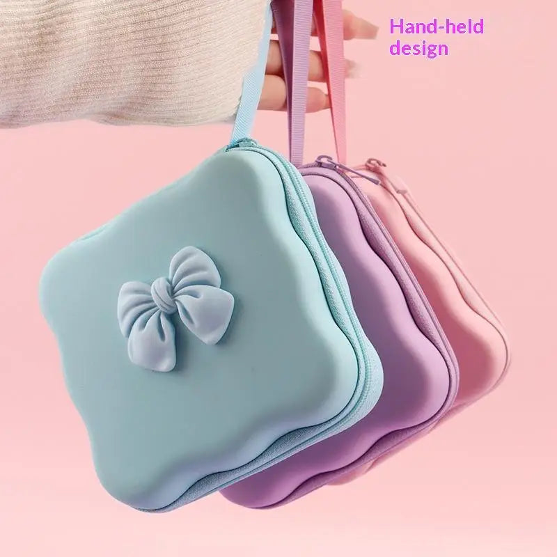 Cute 3D Heart Wave Charger Storage Bag | Travel Organizer
