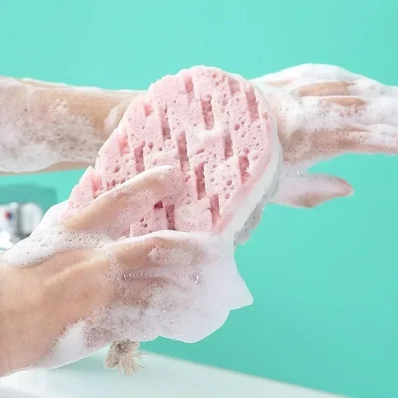 3-Layer Exfoliating Bath Sponge with Hanging Loop | Body Scrub