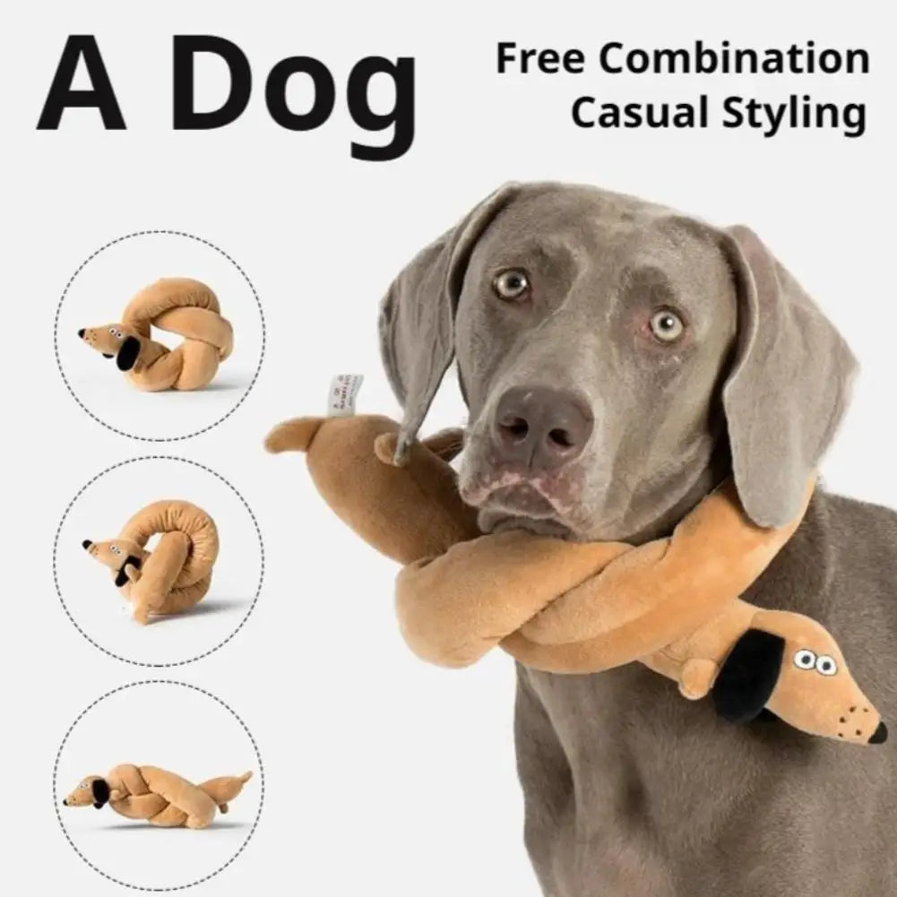 Extra Long Squeaky Dachshund Plush Dog Toy – 1 Metre