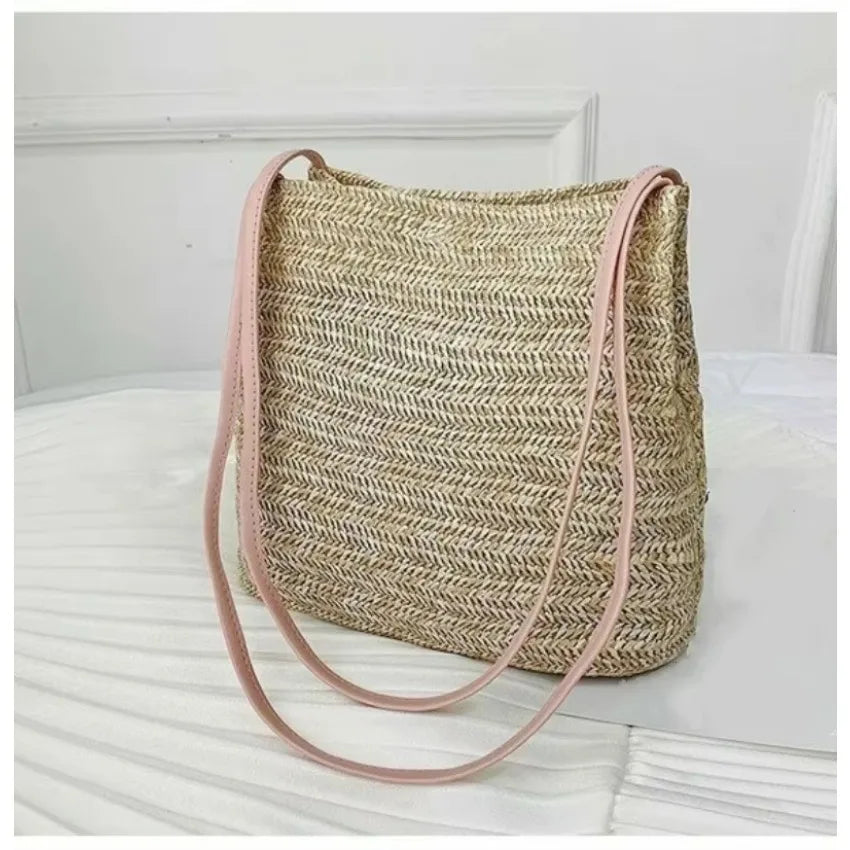 Bohemian Woven Rattan Straw Bag – Women's Crossbody Tote