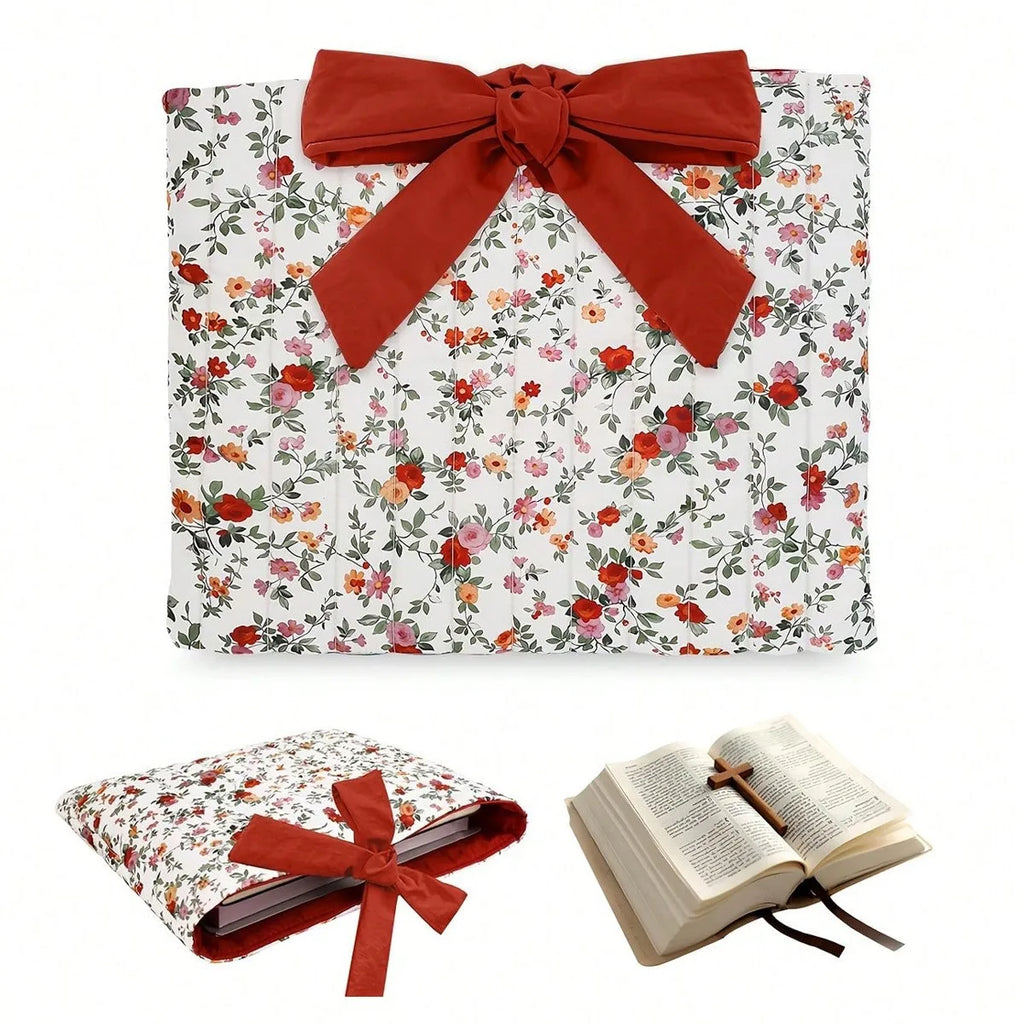Women's Floral Quilted Tote – Large Book & Cosmetic Organizer Bag