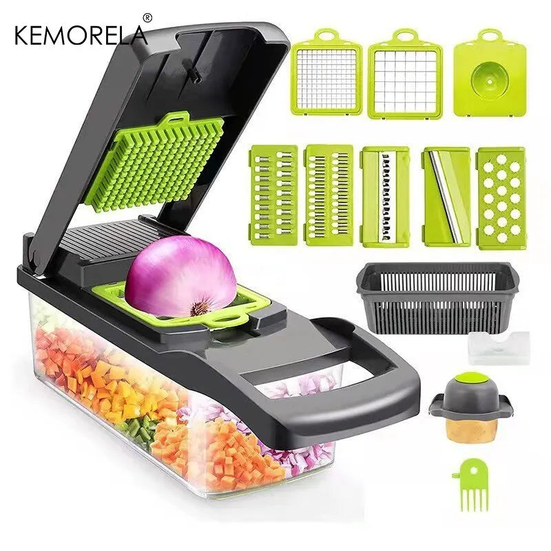 KEMORELA 12-in-1 Vegetable Chopper Slicer Dicer & Shredder