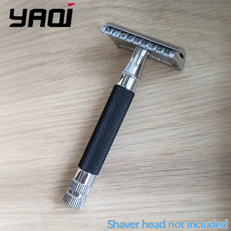2026 Yaqi Men's Black Chrome Brass Safety Razor Handle Length Classic