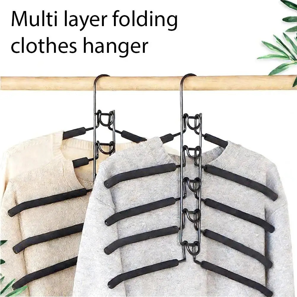 5-in-1 Folding Clothes Hanger – Space Saving Closet Organizer